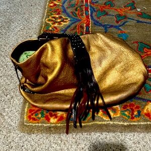 Gorgeous Cole Haan womens Boho hobo gold